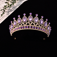 Super pur fait à la main mariée couronne activités de fête tête de couronne avec la mode goutte d'eau diamant princesse chapeaux en gros
