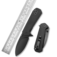 Mini couteau pliant de camping portable, lame en acier inoxydable D2 AUS-8 avec manche G10, couleur noire, couteau de survie pour l'extérieur