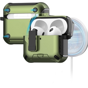 Étui de protection antichoc magnétique à ouverture automatique avec crochet pour écouteurs Apple <span class=keywords><strong>Airpods</strong></span> 4 <span class=keywords><strong>ANC</strong></span> / <span class=keywords><strong>3</strong></span> / 2 / Pro <span class=keywords><strong>3</strong></span> 2 / Pro - Product Image 4