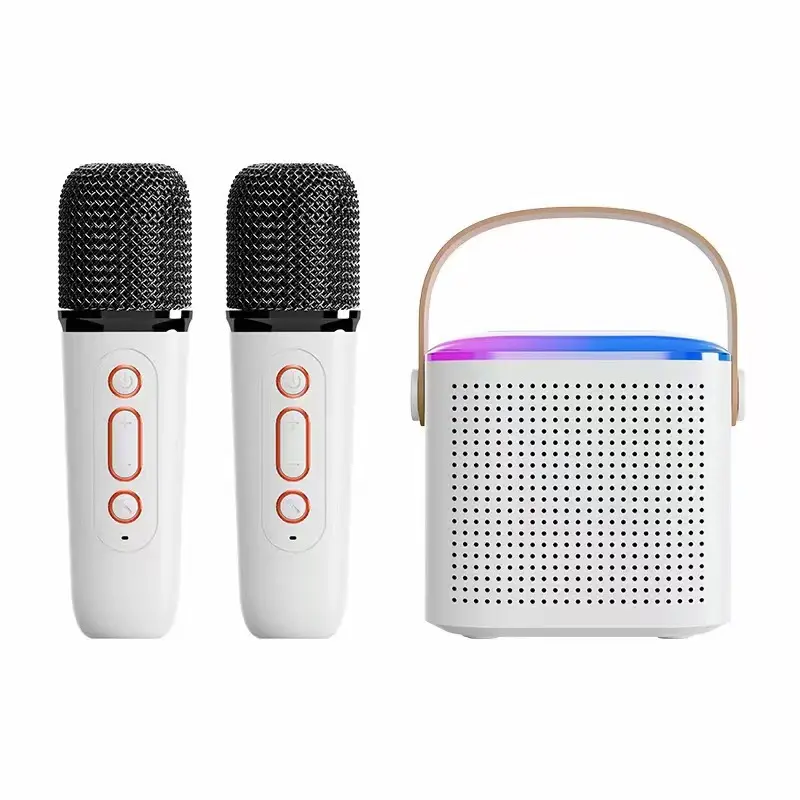 Bluetooth piccolo altoparlante portatile Mini Audio Wireless microfono per bambini microfono per Karaoke Audio All-in-one altoparlante a LED