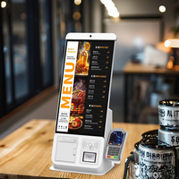 Kiosque de commande et de paiement en libre-service OEM 21,5 pouces pour restaurant, machine de point de vente (PDV) avec lecteur de carte de crédit pour café, bar, bistrot