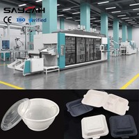 SAYEAH Multi-station (3/4) PS/PET/PP/EPS/PVC/HIPS Plastic Bakjesmachine Lunchbox Thermoformmachine