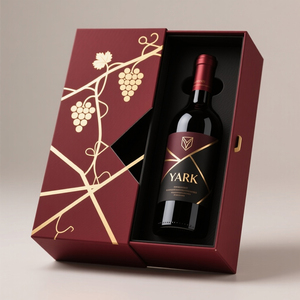 Boîte cadeau de luxe en carton imprimé avec logo pour champagne et vin - Product Image 1