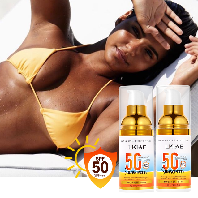 LKIAE SPF 50+++ Beach Travel Easy to Carry Ethylhexyl Methoxycinnamate UVA & UVB PROTECTION Hydrating Lightweight Sunscreen