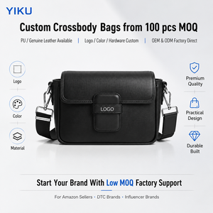Bolso <span class=keywords><strong>Bandolera</strong></span> YIKU <span class=keywords><strong>con</strong></span> <span class=keywords><strong>Solapa</strong></span>, 100 Unidades MOQ, Logotipo Personalizado OEM ODM, Cuero PU o Genuino Disponible, Directo de Fábrica, Bolso de Hombro para <span class=keywords><strong>Hombre</strong></span> - Product Image 1