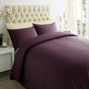 Parure de draps en coton rayé bordeaux 250 fils/cm² respirante pour la maison, toutes saisons, en satin, pour l'exportation – Vente chaude - Product Image 4
