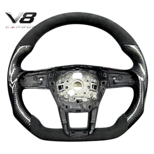 Volante de Fibra de Carbono Real Personalizado Estilo Deportivo de Carreras, Accesorios para Automóviles V8carbon para <span class=keywords><strong>A6</strong></span> C8 Avant <span class=keywords><strong>Allroad</strong></span>, Piezas de Auto Modificadas - Product Image 4