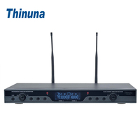 Thinuna UR-232A 4 options d'émetteur (portable/Lavalier/casque/guitare) Système de microphone sans fil UHF True Diversity avec IR