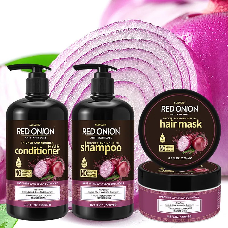 Occa Private Label Anit-Haaruitval Versterkt Haargroei Hergroei Custom Oem Odm Rode Ui Haar Shampoo En Conditioner Set