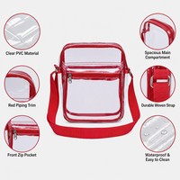 Sac bandoulière transparent personnalisé approuvé pour les stades, idéal pour le travail et les voyages d'affaires, sac de stade étanche en PVC pour hommes et femmes