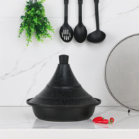 Tajine d'oeufs d'hôtel en céramique marocaine en aluminium antiadhésif avec couvercle en porcelaine