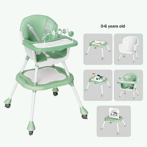 Silla Alta <span class=keywords><strong>para</strong></span> Bebé 6 en <span class=keywords><strong>1</strong></span>, Plegable con un Clic, Arnés <span class=keywords><strong>de</strong></span> 5 Puntos, Altura Ajustable, con Bandeja Doble, Superventas - Product Image 1