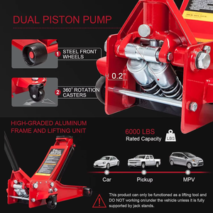Tekerlekler ile 1T ağır çelik araba <span class=keywords><strong>Jack</strong></span> yatay hidrolik pres hızlı kaldırma hizmeti hızlı ve kullanışlı araç lifti - Product Image 6