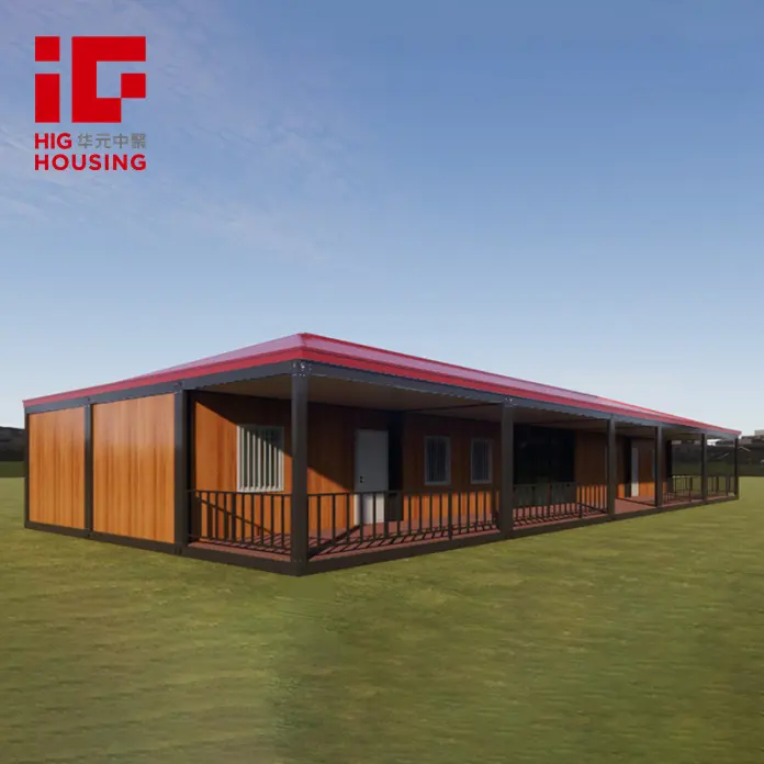 Rumah kontainer kecil struktur baja Modern, rumah berkemah Modular portabel multifungsi Villa kemasan datar