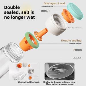 Nuevo Salero de Cocina con Dosificador, Tarro de Cristal para Condimentos con Sello Hermético, Hecho de Plástico y Cerámica - Product Image 4