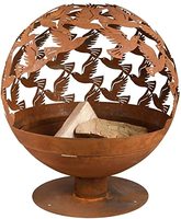 HNJBL Brasero d'extérieur moderne en acier Corten rouillé rouge, épaisseur 3mm/6mm, alimenté au bois, pour décoration de jardin