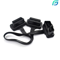 Automobile plat + mince 16Pin OBD2 Extender OBD2 16 broches ELM327 mâle à double femelle Y séparateur coude OBDII câble d'extension