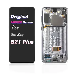 Orijinal süper AMOLED S21 artı samsung Galaxy S21 artı ekran çerçeve ile LCD dokunmatik ekran