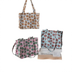 Bolso Tote para Mujer, de Algodón y Lino, con Forro de Poliéster, Aislado, Portátil, Tamaño Mediano, con Bolsillo Abierto, para Uso Diario, Casual, Tipo Bandolera - Product Image 6