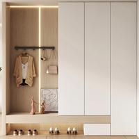 Armoire moderne de luxe à haute brillance, design pliable en contreplaqué avec porte en verre pour le rangement des vêtements dans les hôpitaux, les escaliers, comme meuble