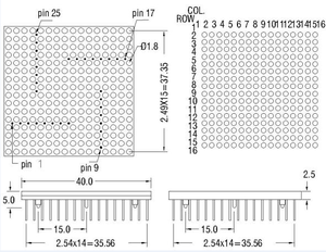 Полноцветный семицветный RGB LED-дисплей 16x16 с шагом 1,8 мм, 2-дюймовый матричный LED-дисплей для рекламы - Product Image 3