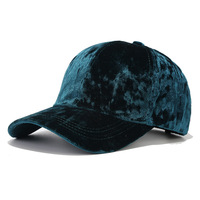 Casquette de baseball rétro en velours uni à 6 panneaux, visière incurvée tendance, chapeau de soleil pour hommes et femmes, automne hiver, casquette décontractée de luxe, casquettes personnalisées