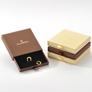 Custom Logo <b>Thin</b> 1.7cm Paper Sliding Drawer Jewelry Gift Box with Foam Insert for <b>Ring</b> Earrings Necklace OEM ODM Wholesale - Product Image 2