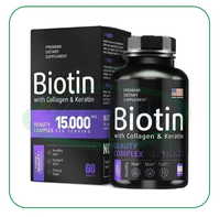 VitaSpring Marque privée D-biotine Calcium et collagène 120 comprimés Plus Complément Comprimés de biotine brute pour la croissance des cheveux