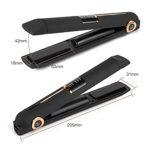 Mini fer à lisser sans fil USB NB WIDE, rechargeable, avec écran LED, céramique française, pour la maison et l'extérieur - Product Image 2