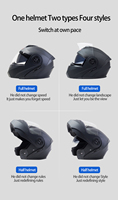 Casque de Moto Modulable Double Visière Rétro Homologué DOT Intégral à Relever