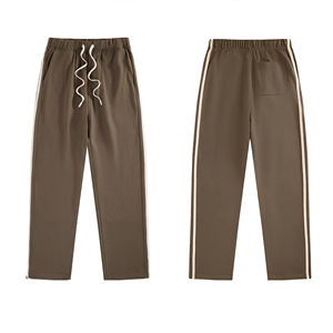 Pantalon long décontracté à deux rayures et sweat à capuche en coton éponge-Ensemble de marque à la mode printemps-automne 2025 - Product Image 2