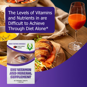 Complément alimentaire personnalisé pour les yeux, vitamines et minéraux, comprimés à croquer, soutien à la santé oculaire, fonction immunitaire, saveur de fruits rouges mélangés, pour adultes - Product Image 3