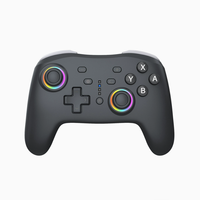 Manette de jeu sans fil universelle RGB avec fonction de vibration et réveil pour Nintendo Switch 2/PS3/PC/Téléphone