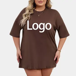 Vente en gros de t-shirts pour femmes grande taille de haute qualité Europe Amérique Ajoutez votre logo T-shirt personnalisé t-shirts en coton surdimensionnés pour femmes