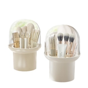 Boîte de rangement pour pinceaux de maquillage Hy-11 avec couvercle en forme de dôme, organisateur de cosmétiques en plastique pour utilisation sur bureau - Product Image 4