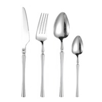 Ensemble de couverts élégants en acier inoxydable, fourchette, cuillère, couteau, durables, finition miroir, pour mariage, hôtel, restaurant, compatibles lave-vaisselle