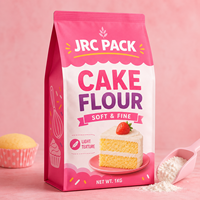 Sac d'emballage pour riz avec logo personnalisé, 1KG, 2KG, 5KG, fond plat, pochette pour farine de blé, sac d'emballage en plastique avec fermeture éclair à languette