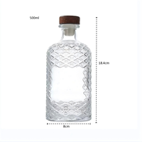 Bouteille en verre vide personnalisée Flint 750ml 700ml 500ml avec bouchon en liège pour whisky, spiritueux, liqueur
