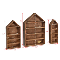 Étagère en bois en forme de maison à plusieurs compartiments, boîte de rangement et présentoir pour figurines miniatures