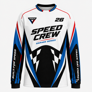 Jersey de Carreras de Manga Larga con Logotipo Personalizado al por Mayor, Uniforme de Equipo de Automovilismo con Combinación de Colores, Ropa para Equipo de Carreras - Product Image 4