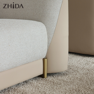 Juego de sofá de sala de estar Beige minimalista moderno Zhida sofá de color claro 1 + <span class=keywords><strong>2</strong></span> + 3 plazas, con almohadas decorativas - Product Image 5