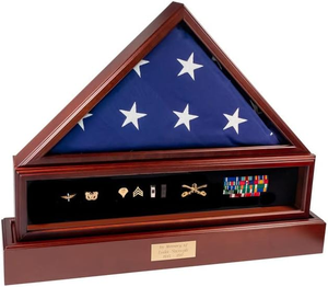 Tùy Chỉnh Khắc Gỗ Khung Hộp Bóng Vuông Cờ Huy Chương Hiển Thị Và Tro Lưu Trữ Tường Mountable Cho Nhà Sử Dụng Cho Hình Ảnh - Product Image 1