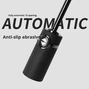 Parapluie pliant entièrement automatique, frais et simple, pour hommes et femmes, protection solaire et pluie, avec revêtement noir, vente en gros en vrac, publicité - Product Image 3