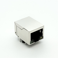 Connecteur RJ45 femelle à port unique Soulin 10GbE blindé magnétique 10P8C avec transformateur intégré, LED verte/jaune, PCB IP20