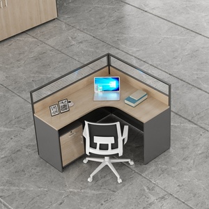 Modern Office Partition Workstation Office <b>Table</b> Cubicle 3 Person Workstation <b>Desk</b> Office Furniture - Product Image 3