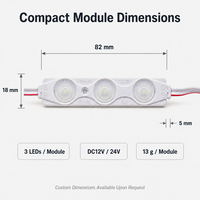 Module LED 12V 3 LED 2835 SMD à injection, blanc, étanche IP65, rétroéclairage pour enseignes, rouge, jaune, bleu, vert, rose, logo personnalisé