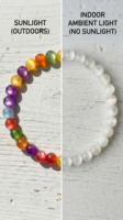 Bracelet en perles arc-en-ciel, bracelet réactif aux UV, perles en résine de 8 mm, bracelets changeant de couleur, style bohème, bijoux d'été pour femmes