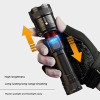 Lampe de poche à zoom télescopique P50 Batterie au lithium intégrée Chargement USB Lampe de poche de camping en plein air puissante