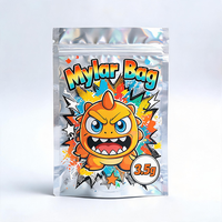 Sachet Mylar personnalisé imprimé 3,5g, design holographique, qualité alimentaire, pour bonbons aux fruits, anti-odeur, à fond plat