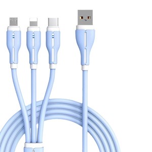 Cable de datos de carga rápida 3 en 1 tipo C 120W, carga súper rápida para dispositivos Huawei y Apple, cable de PVC de 1.2M - Product Image 5